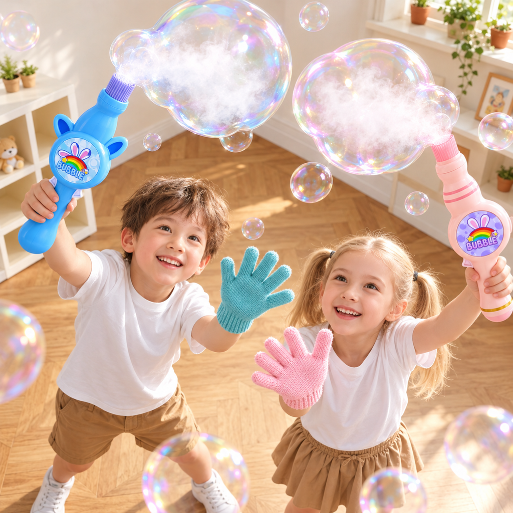 FogBubble – Varita de Burbujas con Humo que Rebotan